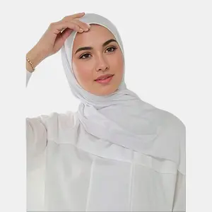 Ayesha's Collection Rayon Jersey Scarf | White, 21.65" x 67", Soft, Lightweight, Stretchy Fabric for Versatile Everyday Wear