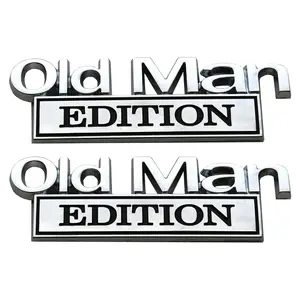 Old Man Edition 3D Emblem Sticker Badge, Funny Decals for Car, Truck, SUV, Motorcycle(Silver and Black)