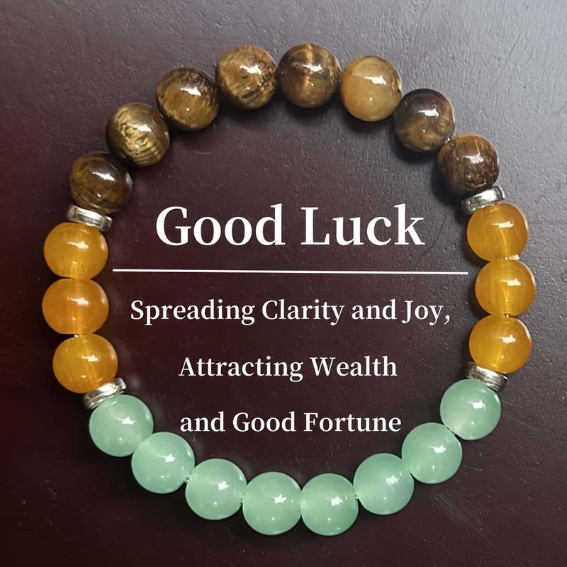 A Set of 9 Magical Crystal Bracelets, Symbolizing Peace, Wealth, Prosperity, Friendship, Good Luck, Love, And Protection - Crystal Beads That Bring Optimism And Positivity, Confidence And Strength, a Perfect Unisex Gift with Elastic Stretch - Ideal for Ch