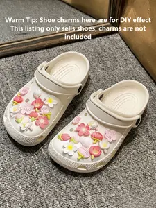 Ladies fashion classic clogs, garden shoes thick bottom non-slip breathable excrement soft and comfortable, increased thick bottom soft bottom camping beach trend lazy people a pedal ins, DIY, suitable for couples, comfortable daily wear