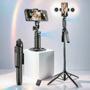 5 in 1 Face Tracking Gimbal with 70 Inch Tripod, Wireless Selfie Remote, Fill Light, 360 Degree Rotating Stabilizer for Video and Photography