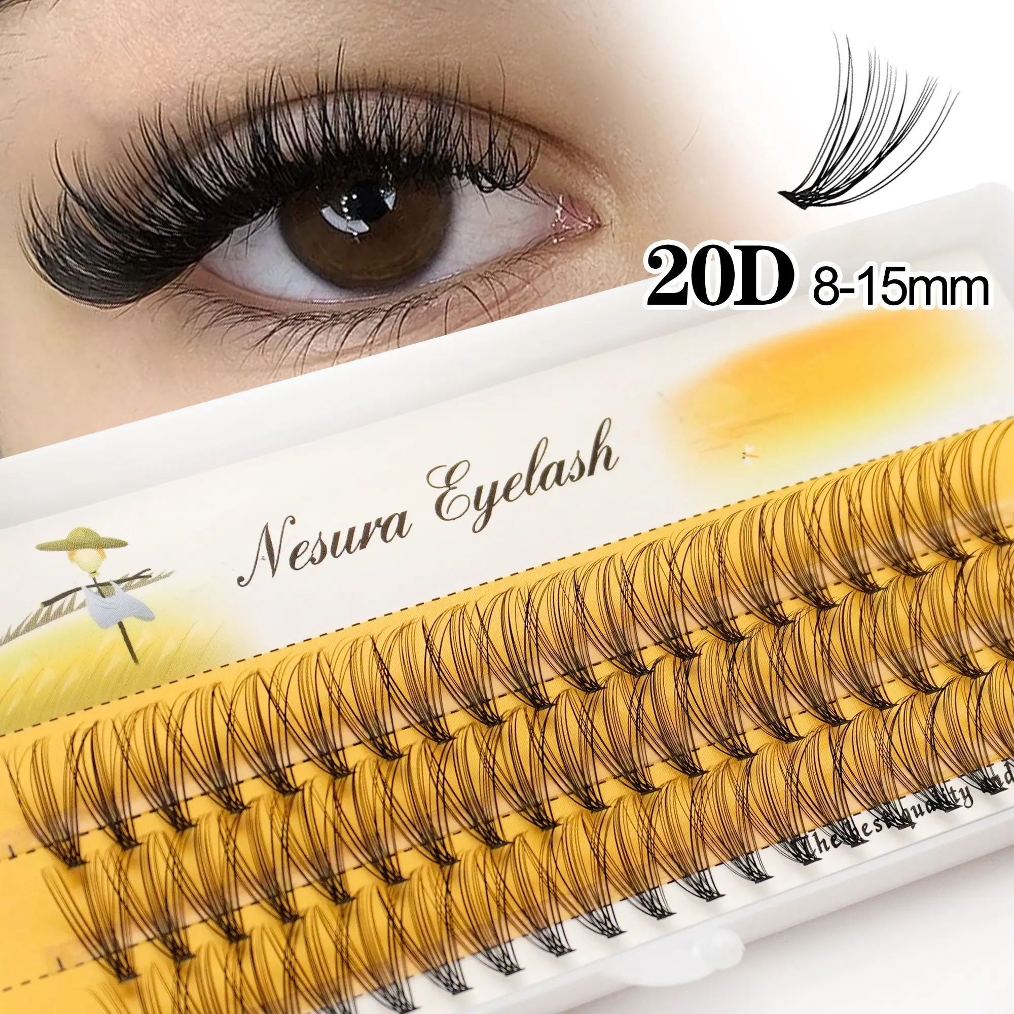 Lash Extension Kit, Eyelash Extension, 10 Boxes or 1 Box, 30D & 40D Thickness, 8-15mm Designs, Natural Look & Durable, Suitable for Beginners & Professionals