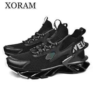 High-top blade casual sports shoes, fly-knit breathable soft-soled running shoes, shock-absorbing and non-slip versatile shoes for daily commuting, lightweight breathable outdoor casual shoes 2081