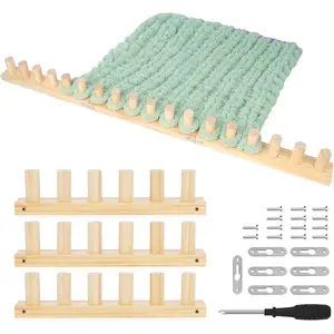 Wooden Loom for Chunky Blanket – 40" Chunky Blanket Loom & Afghan Loom Kit – Wood Chunky Yarn Loom for DIY Blanket, Throws & Big Yarn Projects