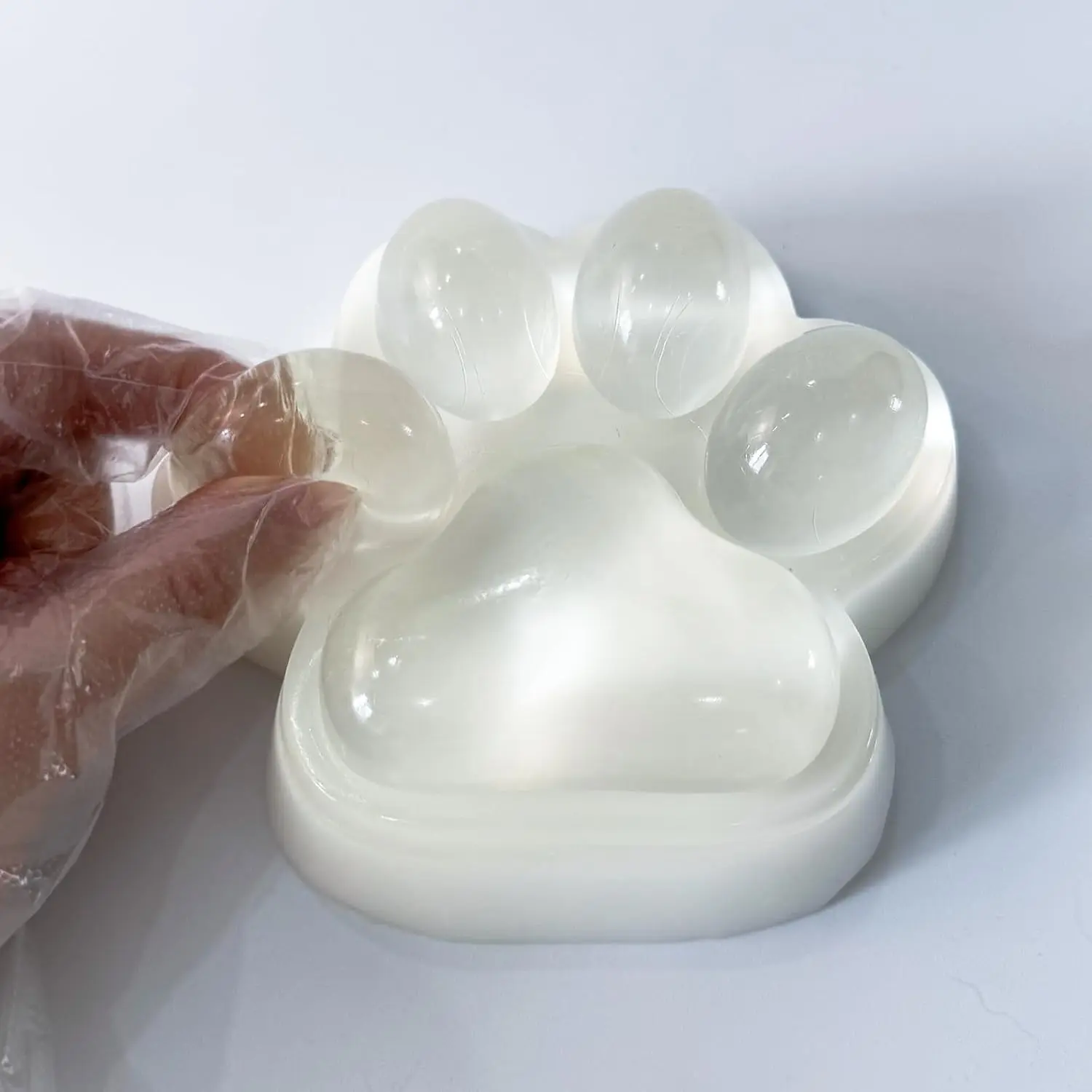 Summer Spring Gift Handmade Large Cat Paw Squishies for Relaxation, 5-inch Transparent Squishies Paw for Adults