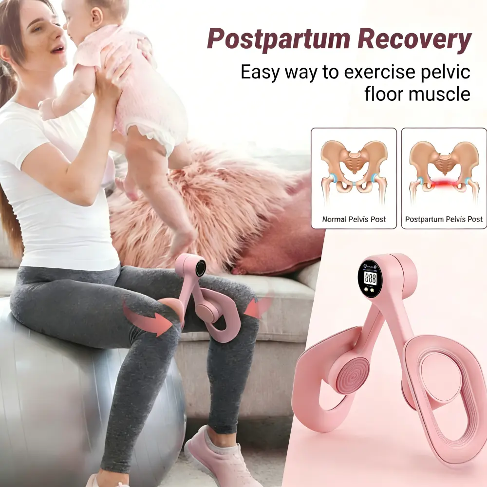 Thigh Exerciser & Pelvic Floor Strengthening Tool for Women and Men, Portable Non-slip TPE Glute Trainer for Home Workout & Postpartum Recovery, Mother's Day