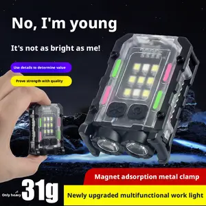 2-in-1 Magnetic Repair Light: Super Bright + Red/Blue Strobe - Perfect for Work & Emergencies