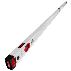CE TOOLS 72" Contractor Engineered Red Edge Level with Supplier Warranty High Visibility 1% & 2% Gradients Precision Shockproof Vial