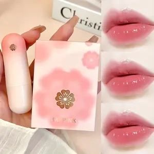 3Pcs Flower Jelly Color Changing Liptick Set Waterproof Long Lasting Moisturizing Makeup Gold Foil Petal Hydrating Lip Tint Temperature Changing Transparent Cosmetic