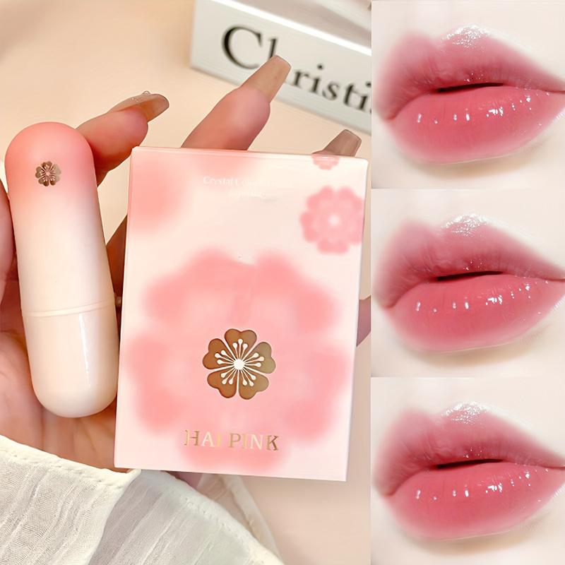 3 Pieces Transparent Petal Color Changing Lipstick Makeup Set Waterproof Long Lasting Moisturizing Lip Tint Temperature Changing Lip Glossy Cosmetic
