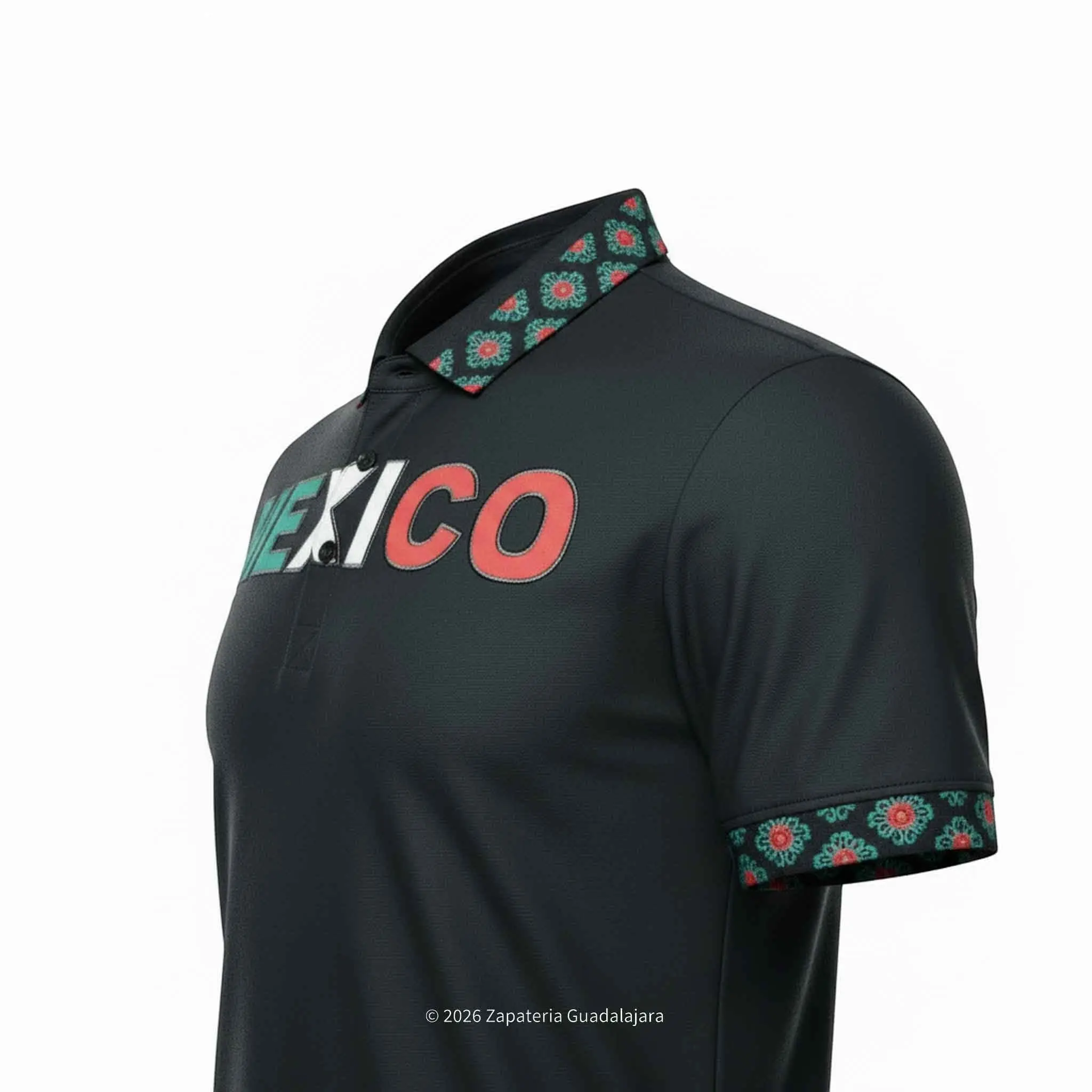 Black Mexico Polo Shirt-MT3620