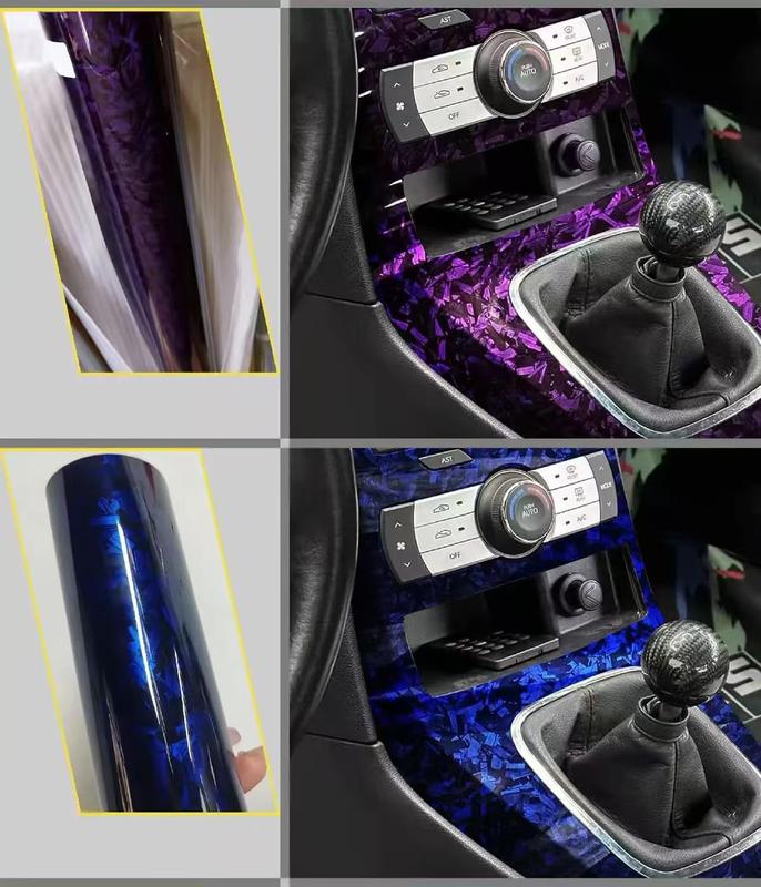 7D Forged Carbon Fiber Vinyl Wrap Roll 1ft x 5ft, 8yr Glossy Car Wrap Film Featuring Bubble Free Air Release Technology, for Car Moto ATV UTV DIY Interior Exterior