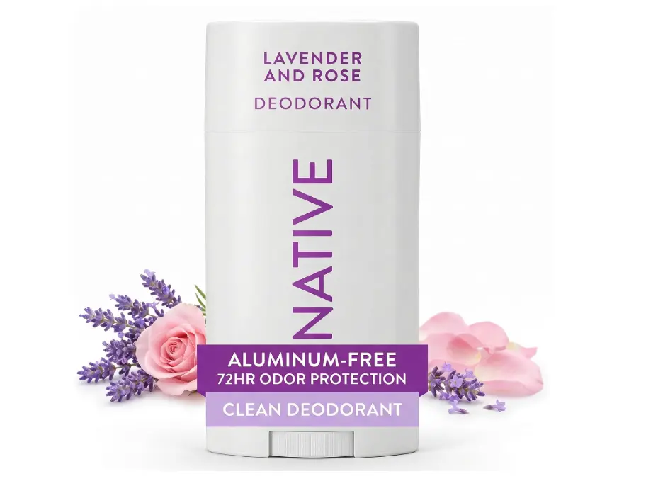 Native Aluminum-Free Clean Deodorant with Natural Derived Ingredients, 72HR odor control | Deodorant for Women and Men, With Baking Soda, Coconut Oil, Shea Butter | Lavender & Rose