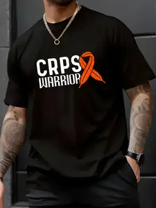 Unisex 100% Cotton CRPS Warrior Orange Ribbon - CRPS Awareness T-Shirt – Soft Touch, Unisex Fit, Popular TikTok Streetwear Tee