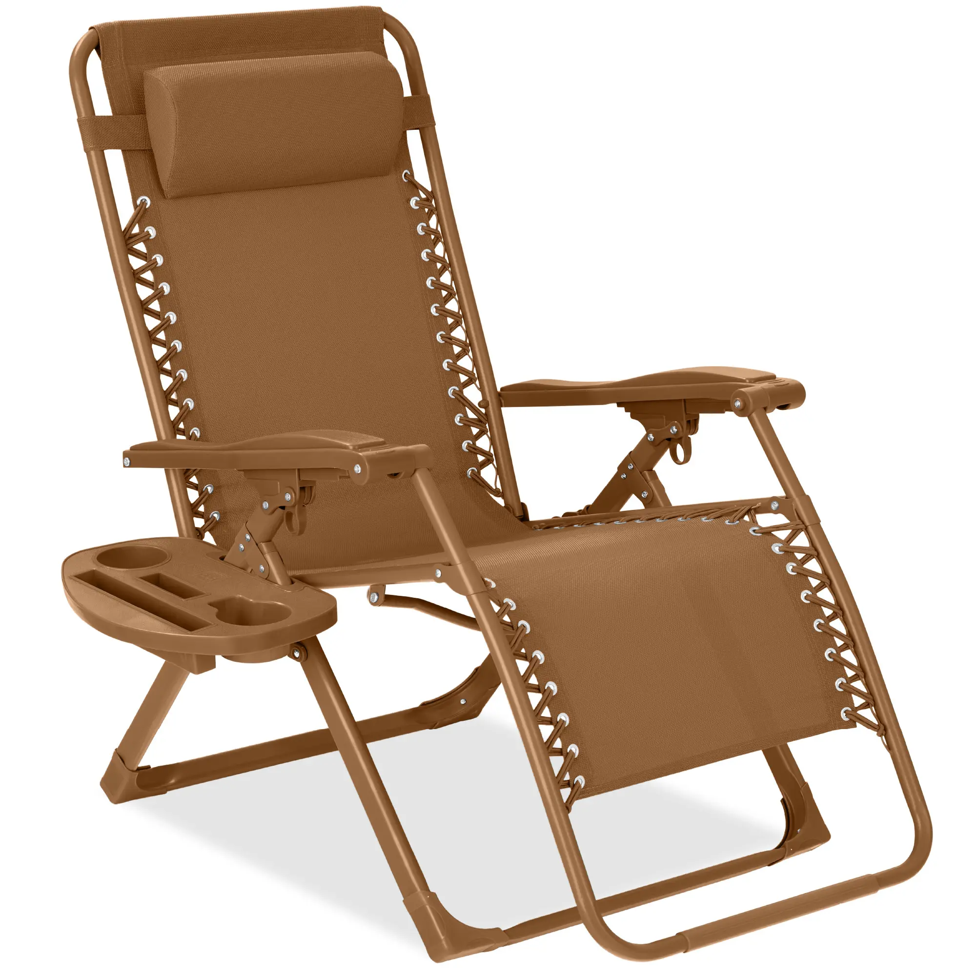 Best Choice Products Monochromatic Zero Gravity Chair, Folding Patio Recliner w/Side Tray, Headrest