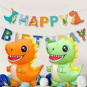 Cute Dinosaur Balloon Set, 2/4pcs Cartoon Festive Party Decorations, Birthday Celebration, Holiday Atmosphere Enhancer Kits