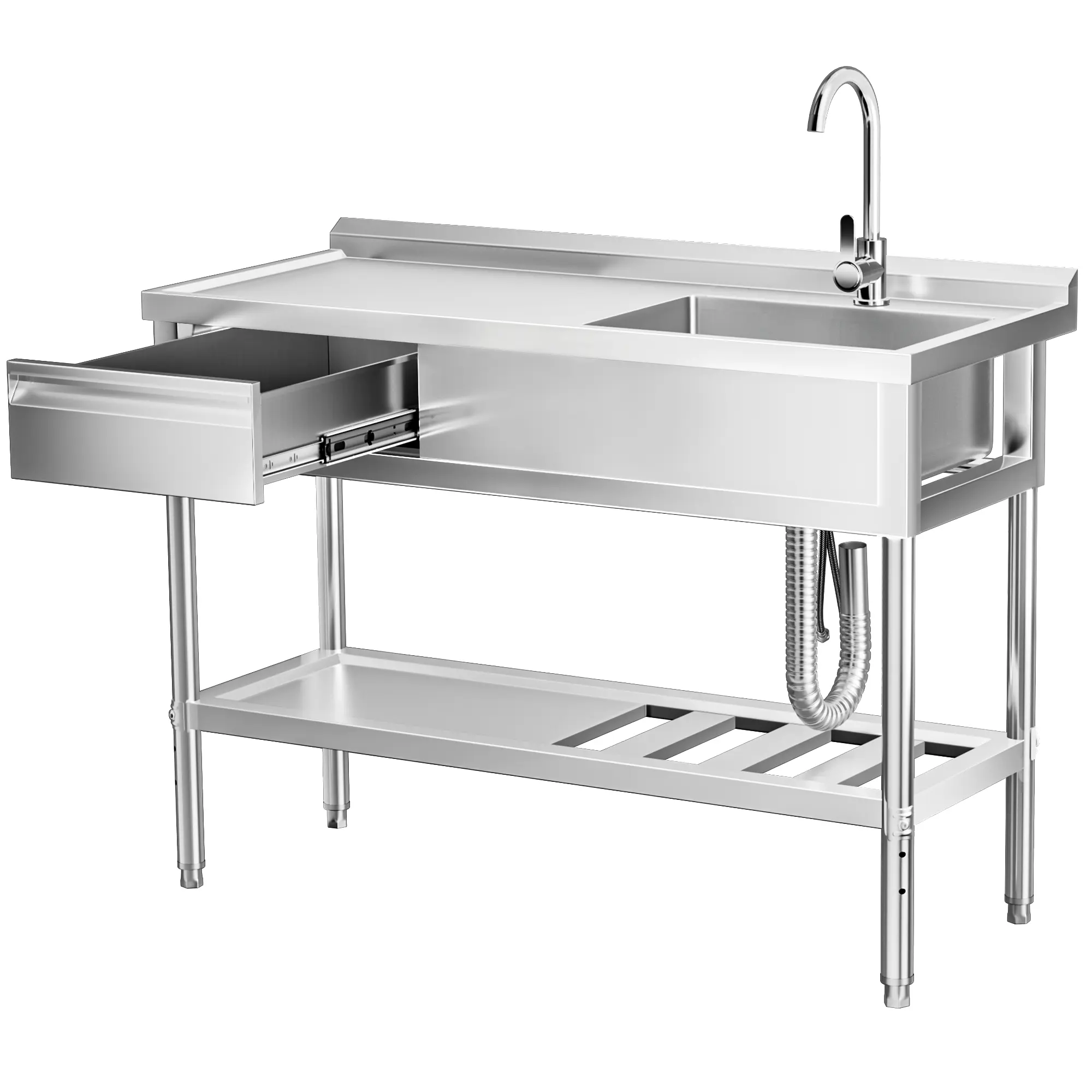 47" Sink with Left Drainboard