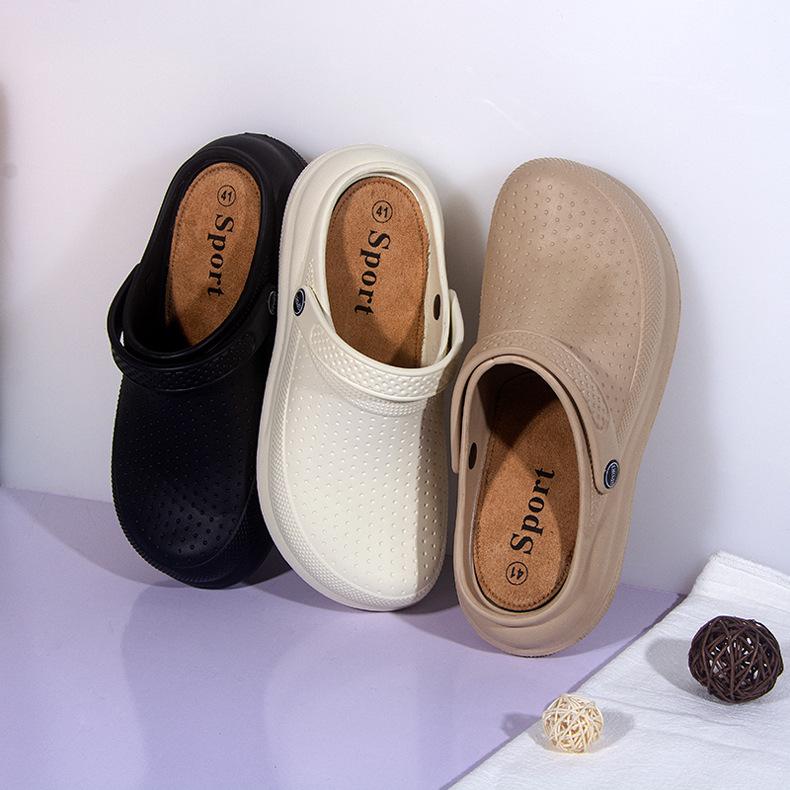 Women's Casual Closed-Toe Thick-Soled Non-Slip Slip-On Beach Footwear - Lightweight Comfortable Water Walking Shoes for Seaside, Pool, Summer Outdoor Use
