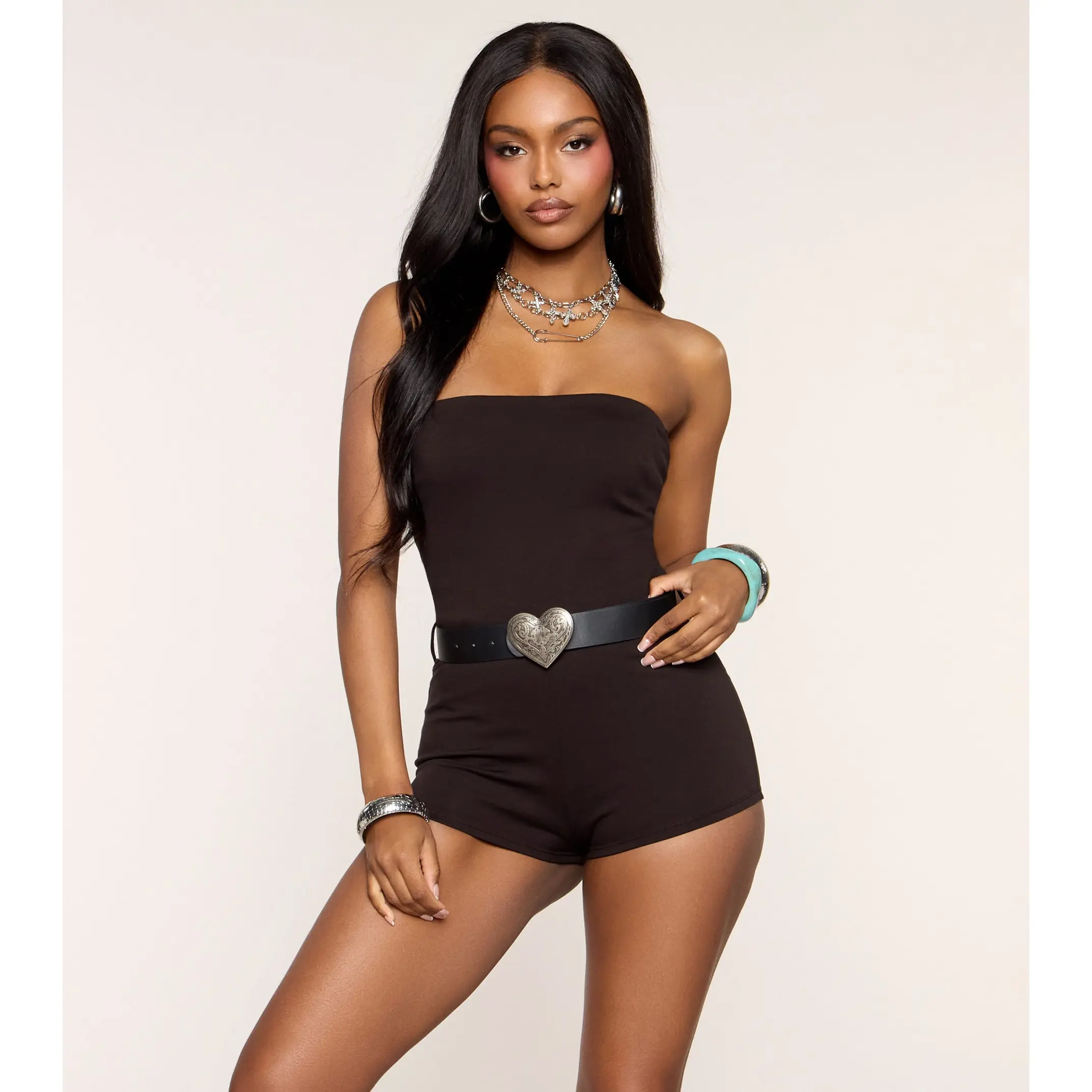 Heartbreaker Heart Belt Ponte Romper