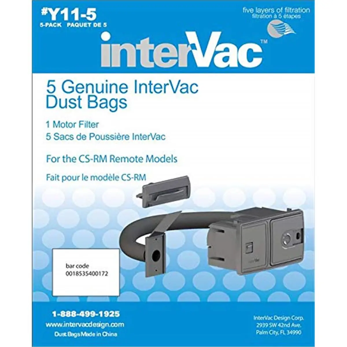 212 MAIN Genuine Vacuum Bags - Replacement Parts for Intervac Y115, CSRM Model Household Vacuum Cleaners, Durable