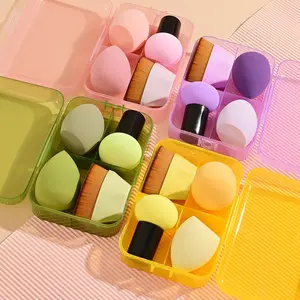 Makeup Brush Set, 1 Set Soft Makeup Sponge with Storage Box, Multifunctional Wet and Dry Use Cosmetic Applicator for Foundation
