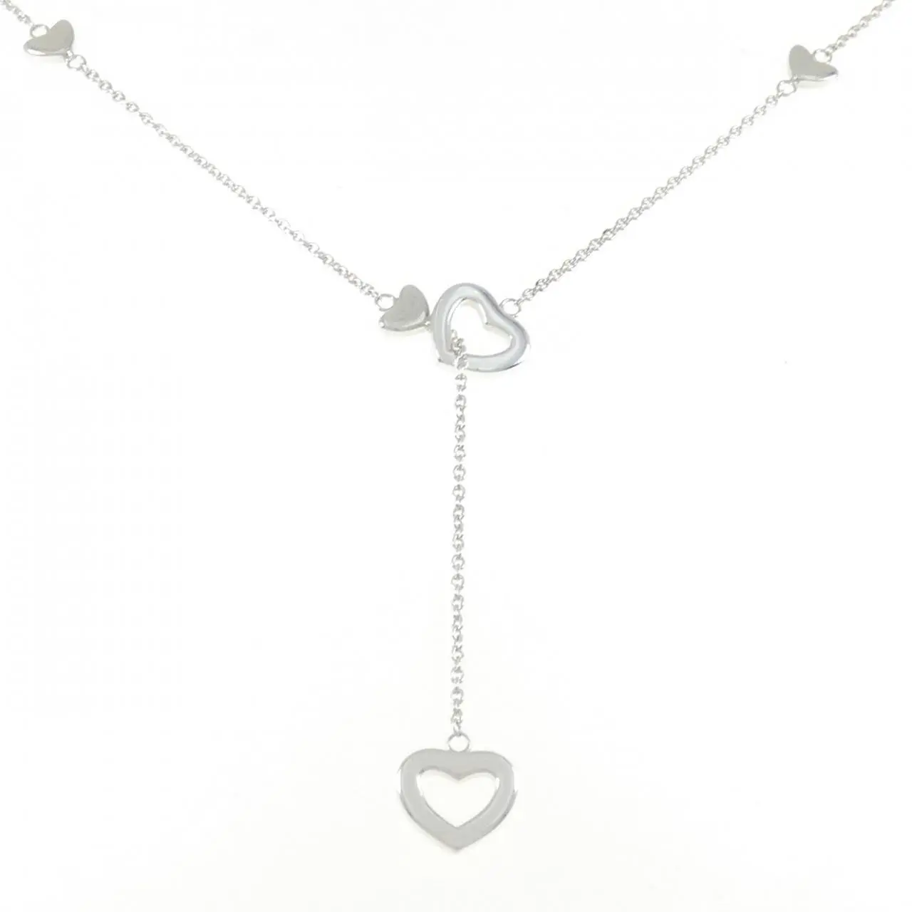 Pre-owned Tiffany & Co. Sterling Silver 925 (Ag925) Small Leather Goods Tiffany Heart Link 925 Silver Necklace