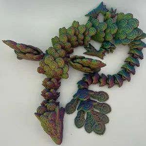 Peacock Dragon Fidget 24 Inches Multi-Colored Design with or without Wings for Stress Relief and Customizable Playtime