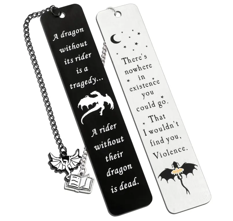 Wing Stainless Steel Bookmarks, Flying Dragon Metal Bookmark with Tassel, Book Mark for Reading Women Men Couple Book ,Reading Supplies