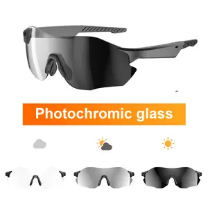 AI Smart Glasses with Auto Dimming Lenses Built-in Translator Headphones Hands-Free Lightweight Design for Travel Business Wearable Photochromic Glass