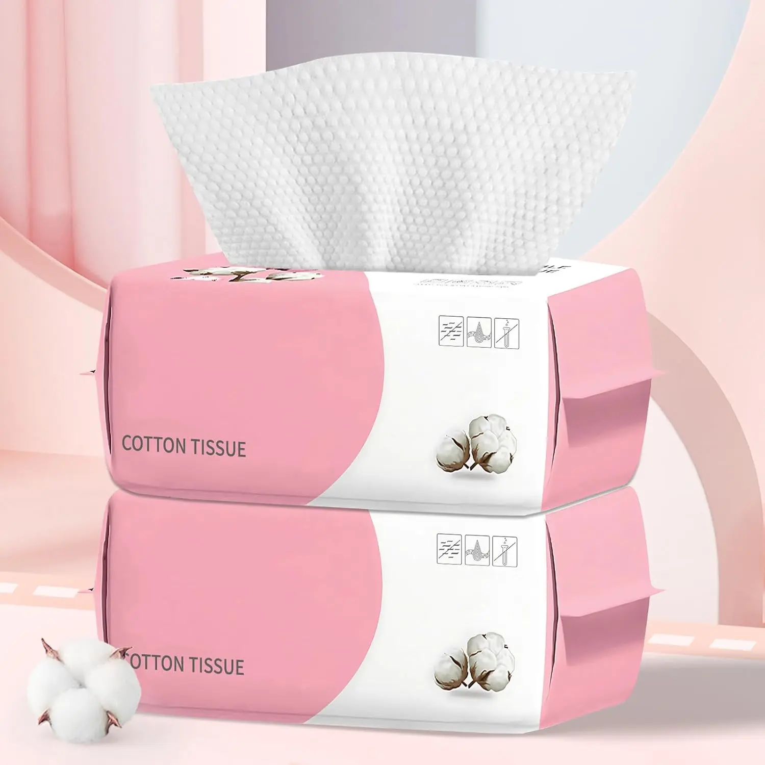 200 Count Disposable Face Towel, Biodegradable Dry Wipes for Face Cleansing, Soft Facial Towels for Sensitive Skin