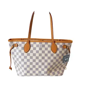 Pre-owned Louis Vuitton coated canvas Shoulder Bags damier azure neverfull PM