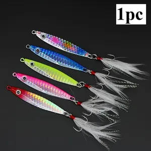 1pc Shore Casting Topwater Fishing Lure, Spoon Lures Artificial Hard Bait With Treble Hook For Freshwater Seawater