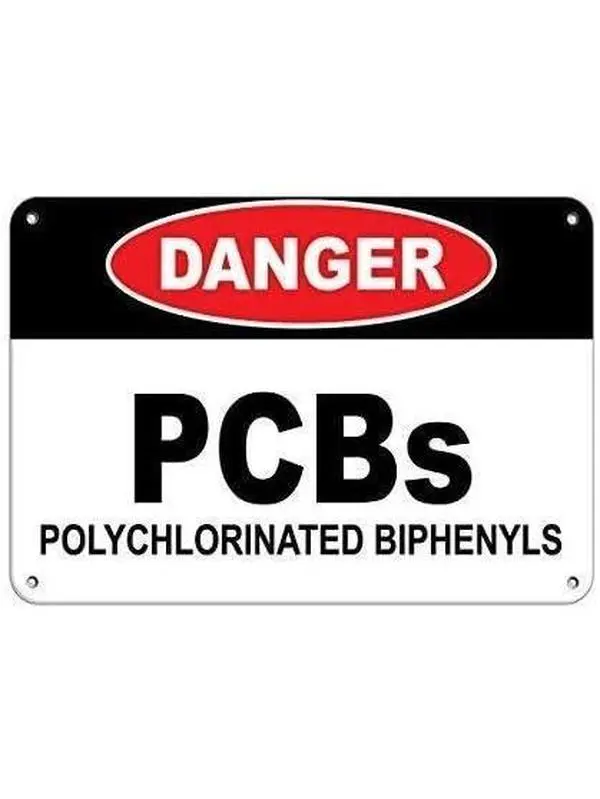 Warning Sign Danger Pcbs Polychlorinated Biphenyls Hazard Labels Road Sign Business Sign 12X8 Inches Aluminum Metal Tin Sign