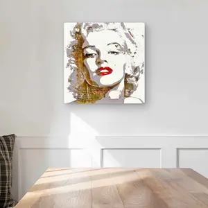212 MAIN Marilyn Monroe Typography Artistic Aluminium Metal Print Artwork, 16x16 in, Modern Art Design Figurative Beauty Home Decor Accessory, Room Decoration Gift