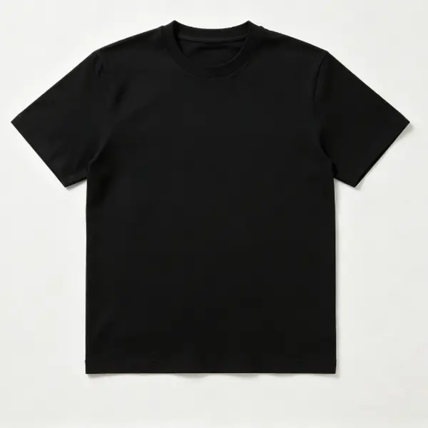 Women's Minimalist Solid Black & White Round Neck Soft Cotton Short Sleeve Essential Tshirt Top - Lightweight, Casual-Fit Streetwear, 1-Piece Oversized Vintage Sci-Fi Style Apparel