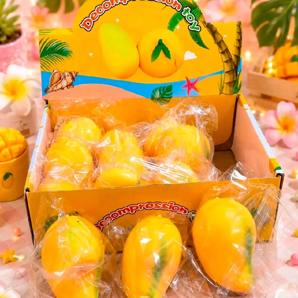 Yellow Mango Squishy Toy, Fidgets Squishies for Kids Stuff,