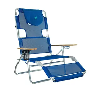 Ostrich 3 N 1 Lightweight Aluminum Frame 5 Position Reclining Beach Chair, Blue Ostrich 3 N 1 Lightweight Aluminum Frame 5 Position Reclining Beach Chair, Blue