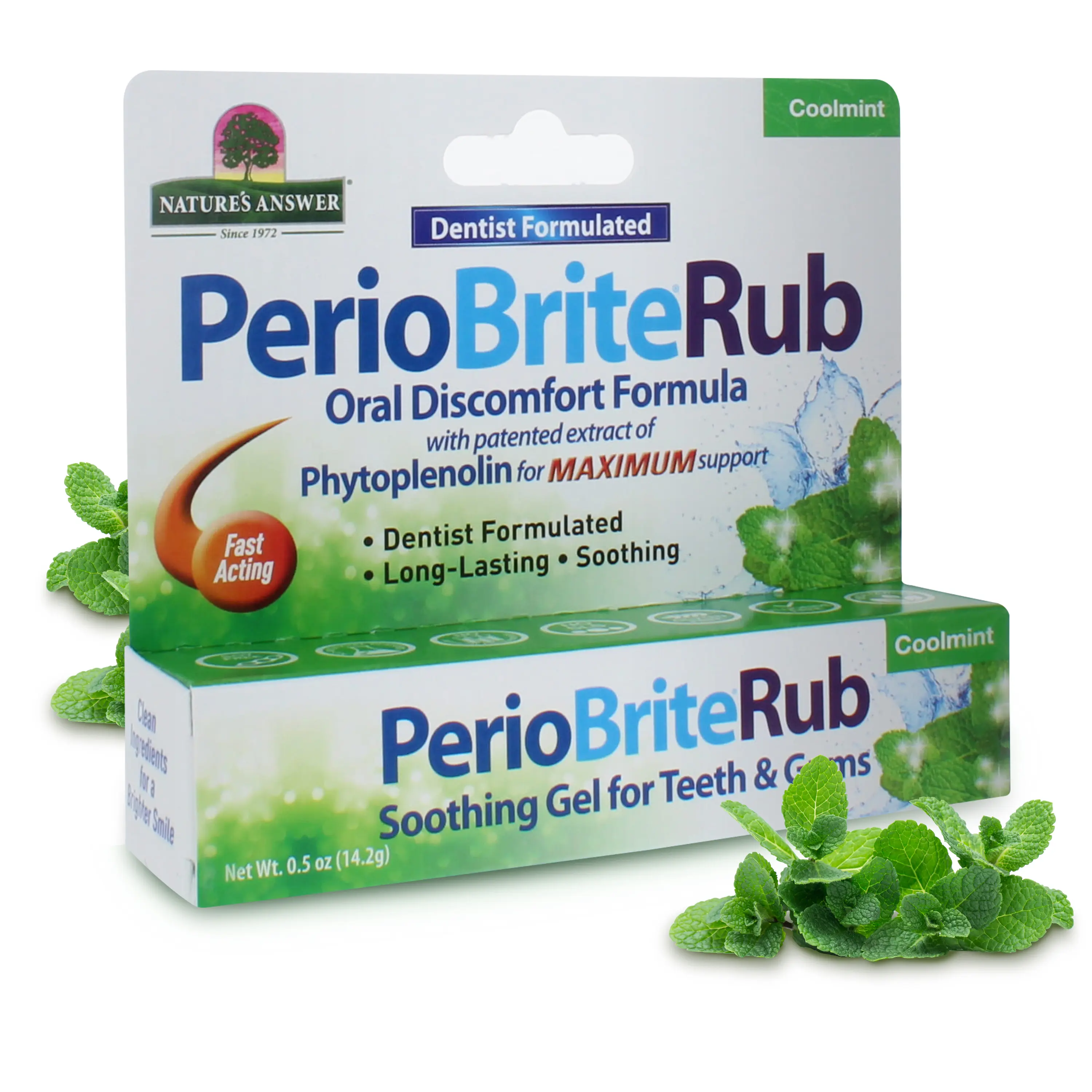Natures Answer Periorub Topical Rub, 0.5 Ounces | Dentist Formulated Soothing Gel for Teeth and Gums | Fluoride-Free | Gluten-Free | Vegetarian | Single Count