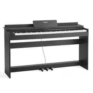 fathersdaygift VEVOR Weighted Digital Piano, 88 Keys Fully Weighted, Electric Piano Keyboard with Furniture Stand, Power Adapter, Triple Pedal, 680 Tones, Support Wireless Connection, with Headphones, for Beginners