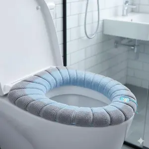 Upgraded Toilet Seat Cover Set, All-Season Warm & Anti-Cold Cushion, Baby-Safe Antibacterial Material, Non-Slip Design, Durable & Easy Clean, Home Bathroom Commode Seat Pad
