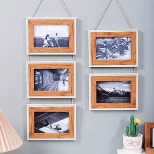 Bohemian Style Plastic Photo Frame, Wall Hanging Multi-Frame Combination, Fits 4x6 Inch Photos, Ideal Home Decor, Picture Frame Set