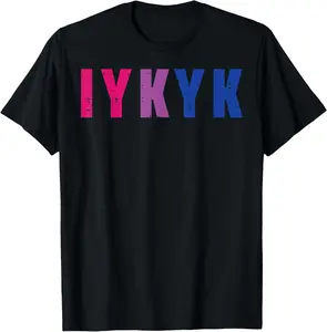 100% Cotton Bisexual IYKYK Fun Bi Pride Flag Bisexuality LGBTQ Men Women T-Shirt