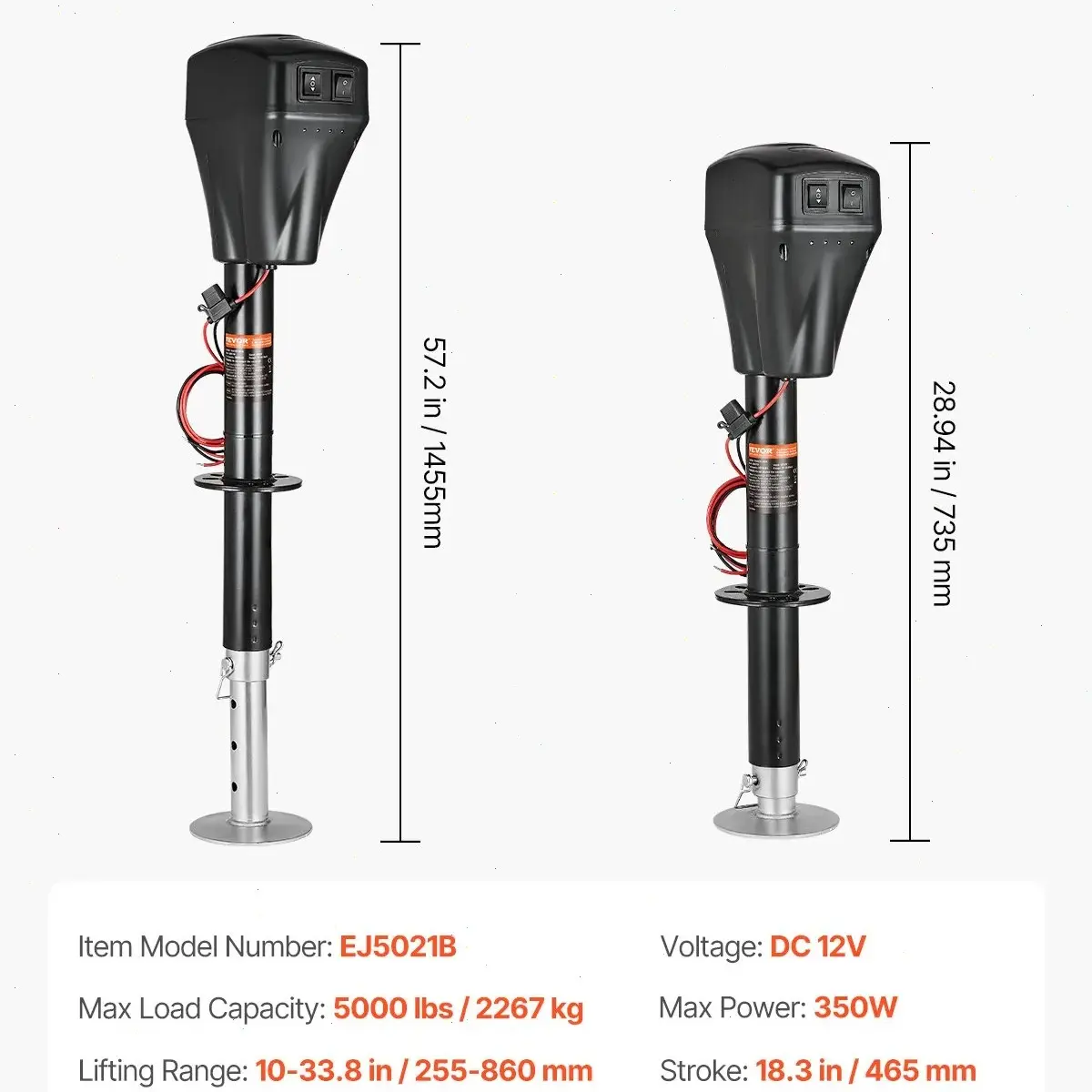 5000 lbs【10"-28.3" Lift】 with 2 Way Connector