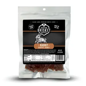 RABBIT JERKY - 100% Rabbit Meat – Exotic Wild Game Snack – Unique Valentines Day Gifts for Men, Boyfriend, Husband – Cool Guy Gift Idea.