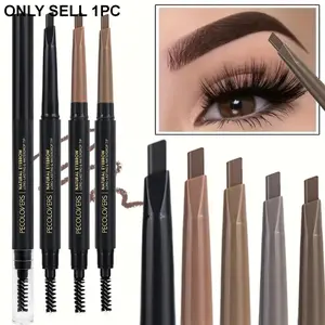 1PC Precise Application, Color Development, Anti-smudge, Black/brown/gray, Long-lasting Natural Matte Finish, 2-in-1 Eyebrow Pencil, My Brow Pencil, Eyebrow Makeup Products, Suitable for Beginners