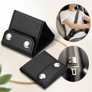 Lopixa 2 Pcs Car Seat Belt Shoulder Positioner Prevent Neck Squeeze, Universal Reusable Safety Belt Adjustment Clip, Multi-Function Strap & Cable Organizer