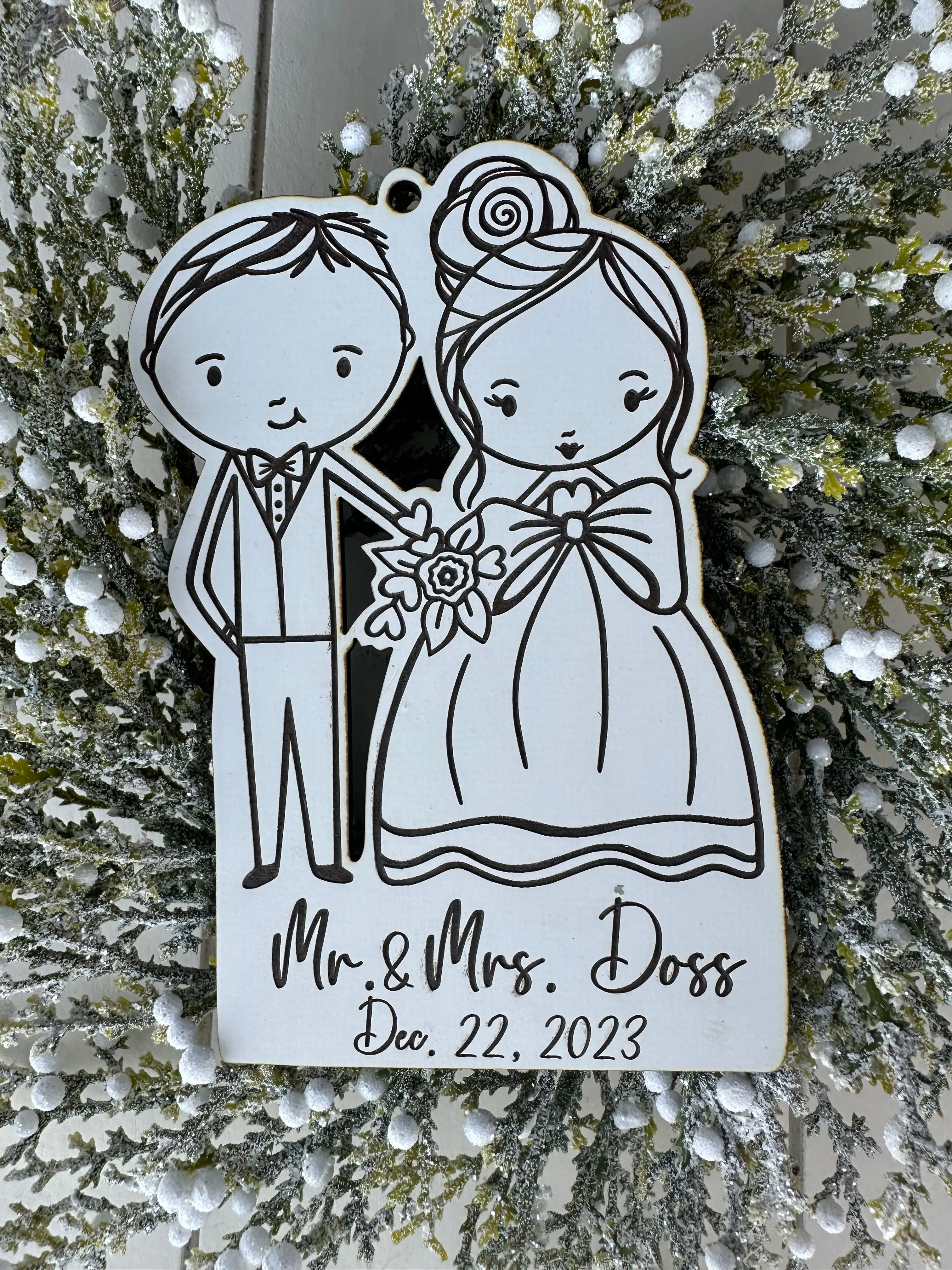 Personalized Wedding-Themed Hanging Ornament, Handcrafted Festive Decor, Ideal Wedding Gift for Home & Festive Party Supplies, Wedding-Themed Hanging Ornaments