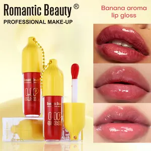 A Set of Two, Banana Starry Sky Shimmering Lip Gloss, Wine Red Plump Lip Moisturizer That Refines Lip Lines, Lip Color, And Lip Oil