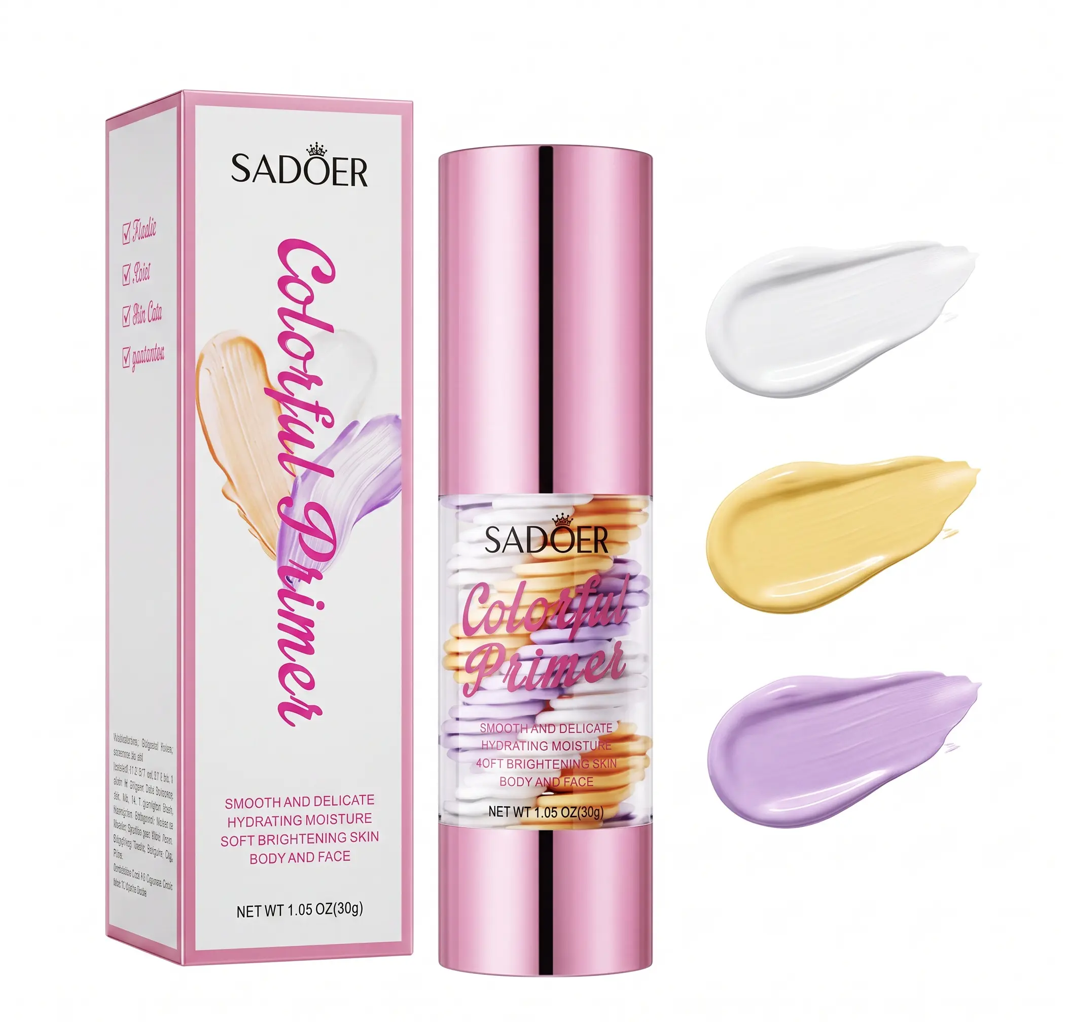 SPF 50+ PA+++ 3-in-1 Facial Sunscreen Isolation Cream - Sensitive Skin Color Corrector, Compact Oil-Control Moisturizing Pore-Blurring Daily Makeup Base Primer for Flawless Luminous Even Tone, Radiant