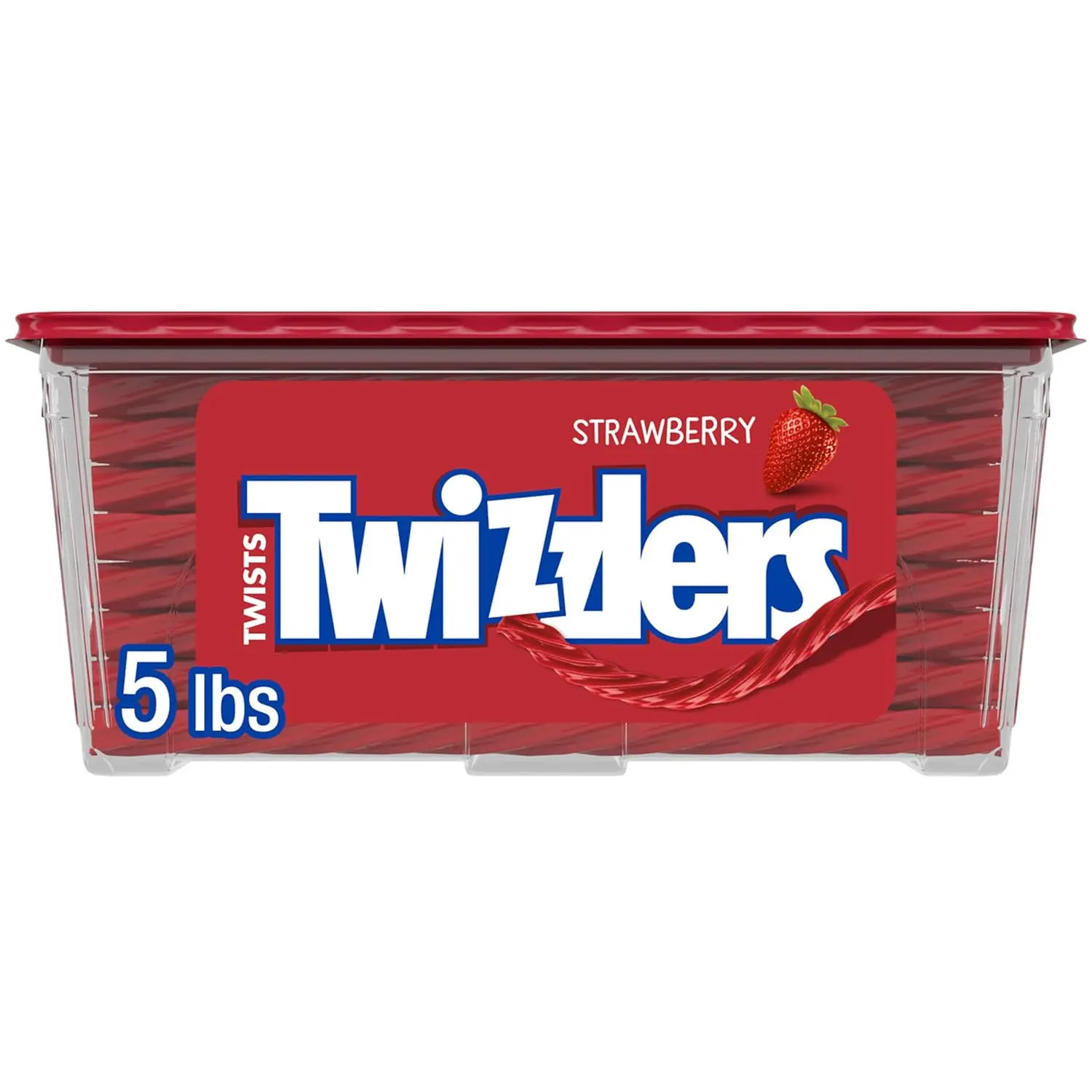 TWIZZLERS Twists Strawberry Flavored Licorice Style, Low Fat Candy Tub, 5  lb